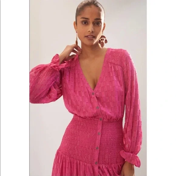 Anthropologie Smocked Maxi Dress - Picture 3 of 11